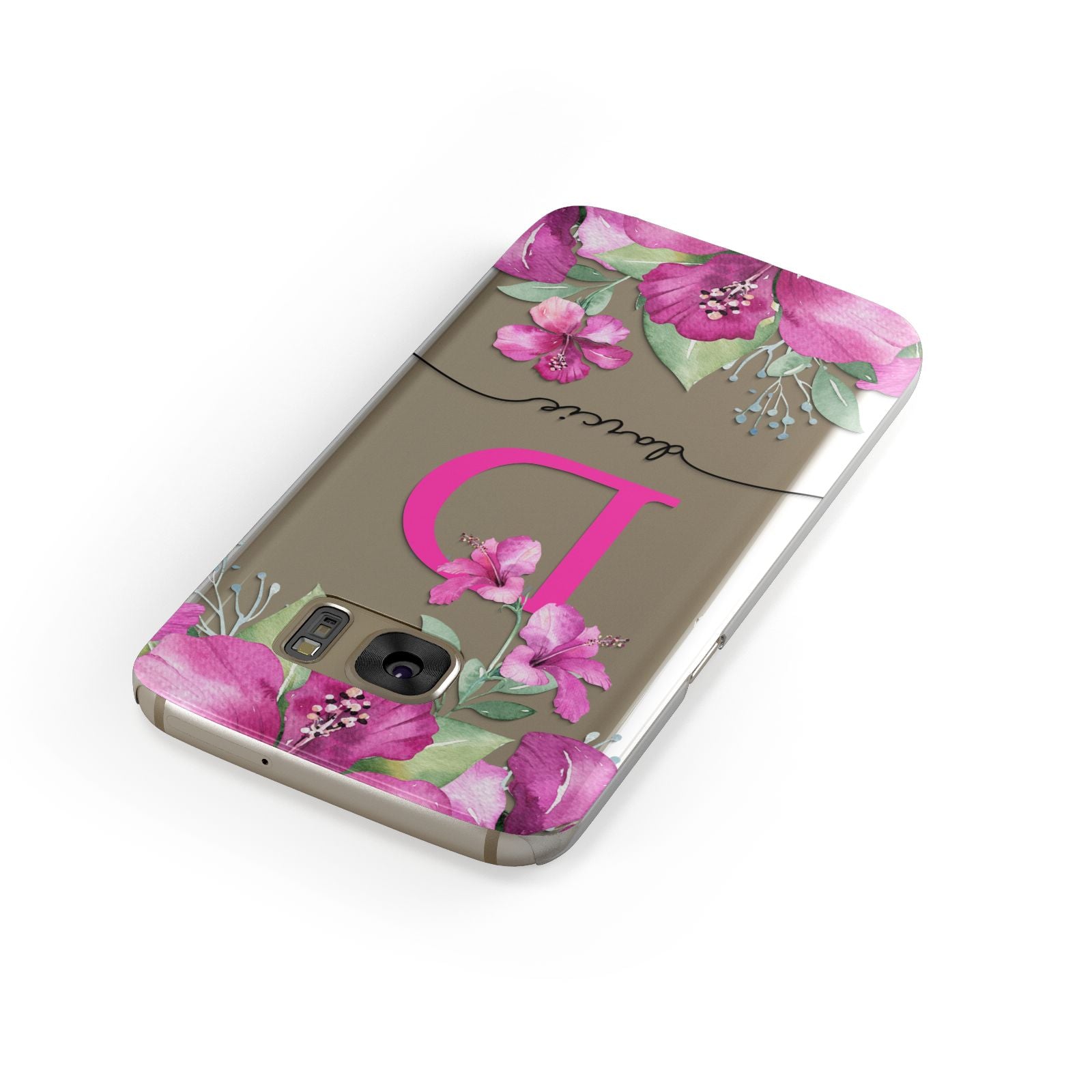 Personalised Pink Lilies Samsung Galaxy Case Front Close Up