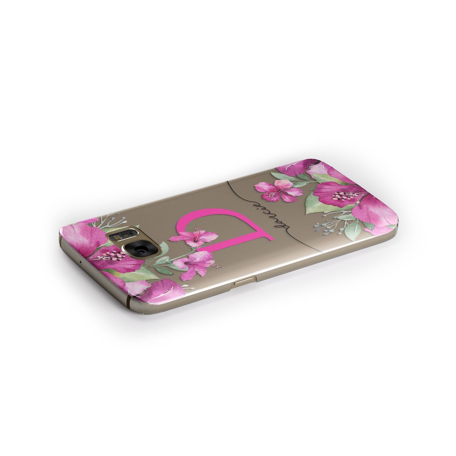 Personalised Pink Lilies Samsung Galaxy Case Side Close Up