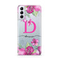 Personalised Pink Lilies Samsung S21 Plus Phone Case