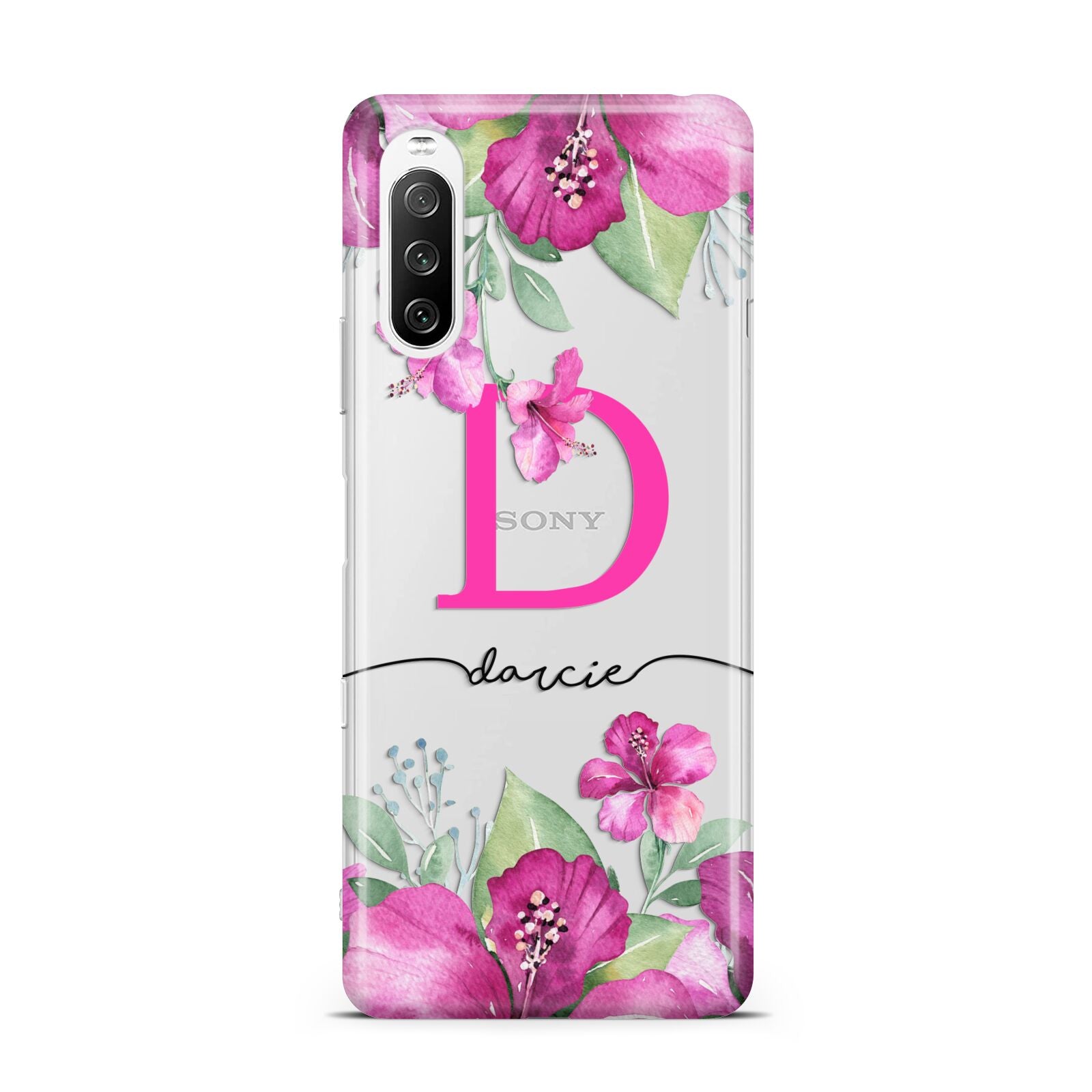 Personalised Pink Lilies Sony Xperia 10 III Case