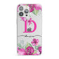 Personalised Pink Lilies iPhone 13 Pro Max Clear Bumper Case