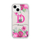 Personalised Pink Lilies iPhone 14 Clear Tough Case Starlight