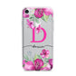 Personalised Pink Lilies iPhone 7 Bumper Case on Silver iPhone