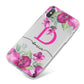 Personalised Pink Lilies iPhone X Bumper Case on Silver iPhone