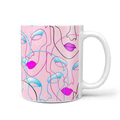 Personalised Pink Line Art 10oz Mug