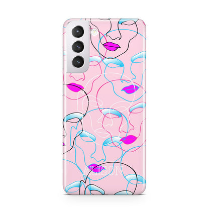 Personalised Pink Line Art Samsung S21 Case