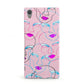 Personalised Pink Line Art Sony Xperia Case