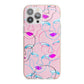 Personalised Pink Line Art iPhone 13 Pro Max TPU Impact Case with Pink Edges