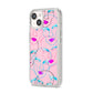 Personalised Pink Line Art iPhone 14 Clear Tough Case Starlight Angled Image