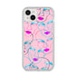 Personalised Pink Line Art iPhone 14 Plus Clear Tough Case Starlight