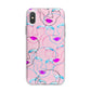 Personalised Pink Line Art iPhone X Bumper Case on Silver iPhone Alternative Image 1