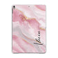 Personalised Pink Marble Apple iPad Grey Case