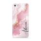 Personalised Pink Marble Apple iPhone 5 Case