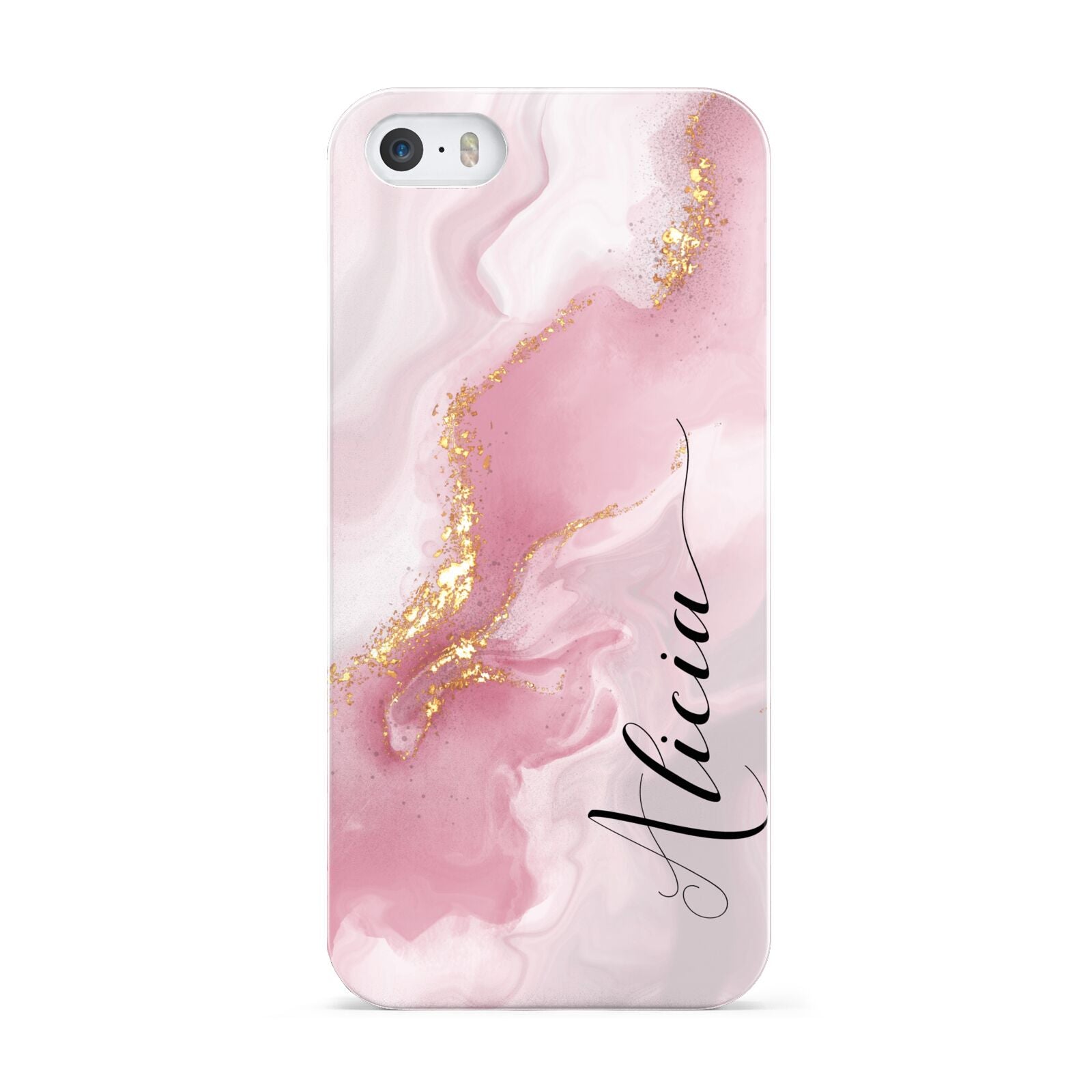 Personalised Pink Marble Apple iPhone 5 Case