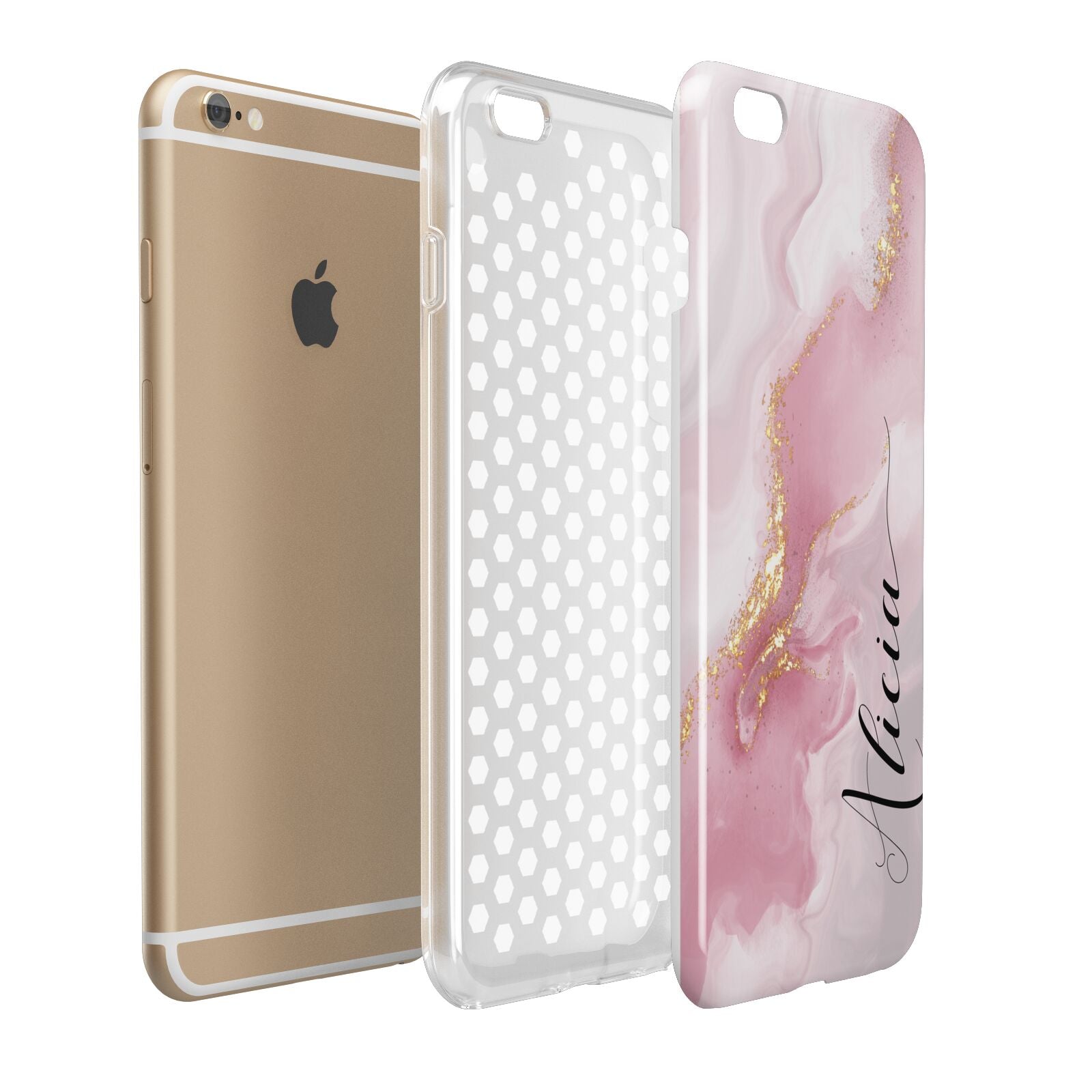 Personalised Pink Marble Apple iPhone 6 Plus 3D Tough Case Expand Detail Image