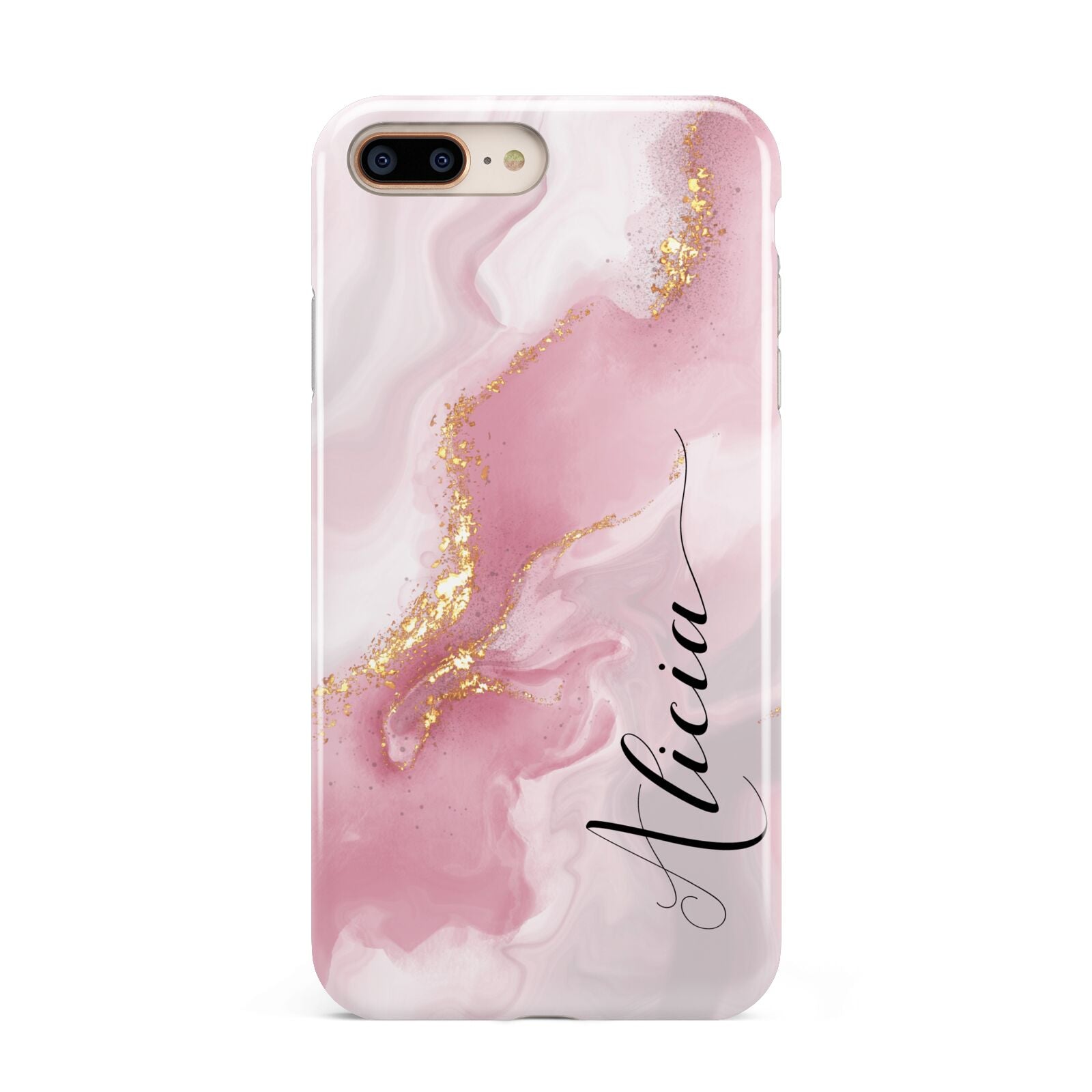 Personalised Pink Marble Apple iPhone 7 8 Plus 3D Tough Case