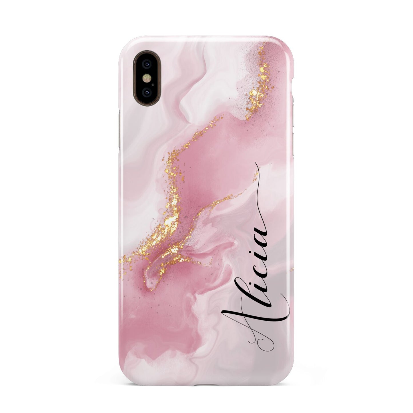 Personalised Pink Marble Apple iPhone Xs Max 3D Tough Case