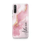 Personalised Pink Marble Huawei Enjoy 10s Phone Case