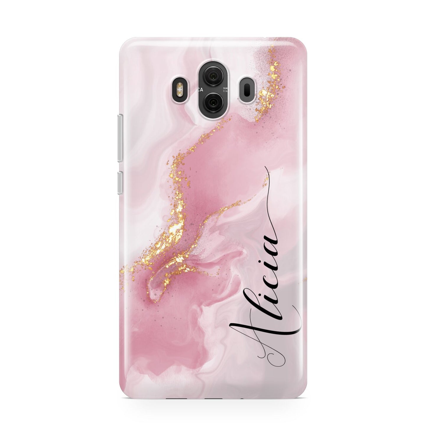 Personalised Pink Marble Huawei Mate 10 Protective Phone Case