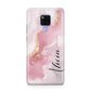 Personalised Pink Marble Huawei Mate 20X Phone Case