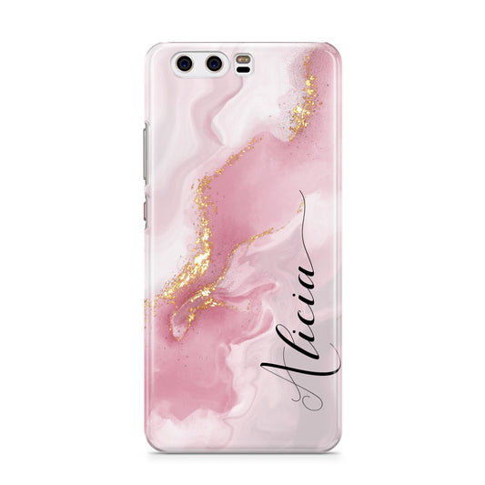 Personalised Pink Marble Huawei P10 Phone Case