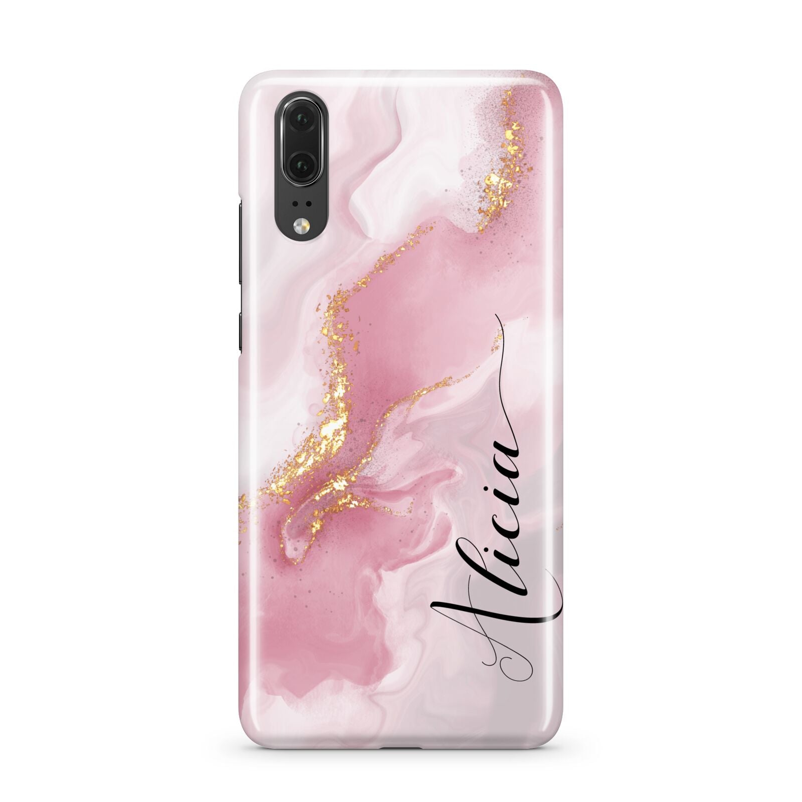 Personalised Pink Marble Huawei P20 Phone Case