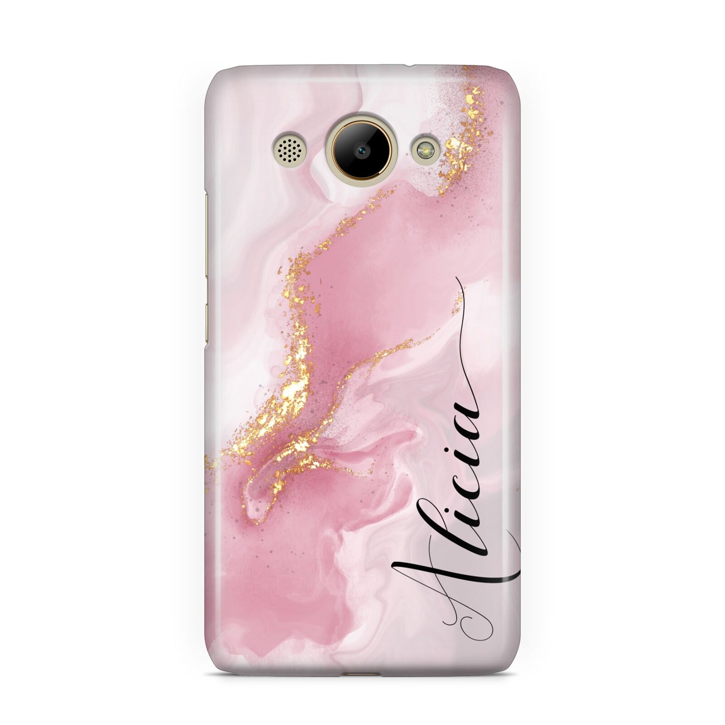 Personalised Pink Marble Huawei Y3 2017
