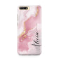 Personalised Pink Marble Huawei Y6 2018