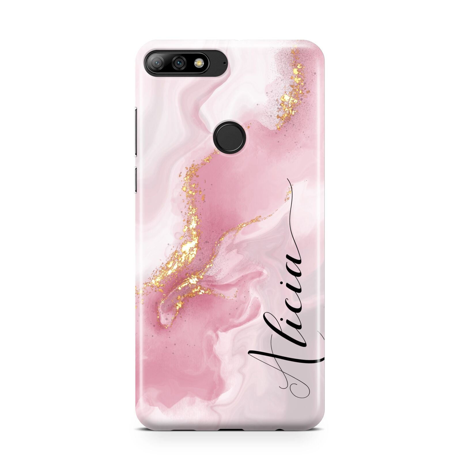 Personalised Pink Marble Huawei Y7 2018