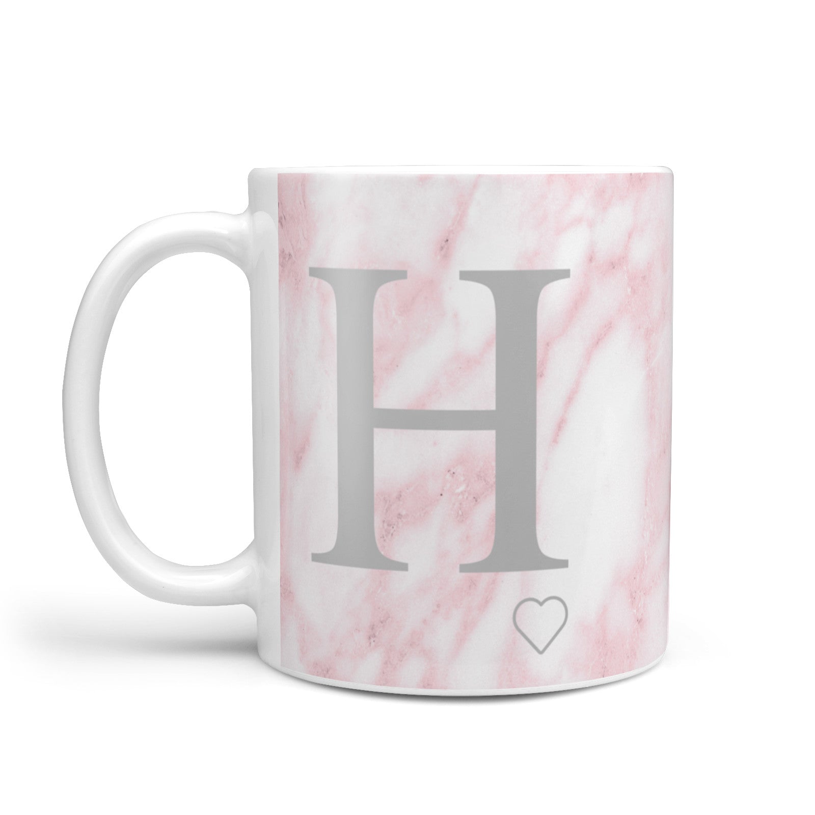 Personalised Pink Marble Initial 1 Custom 10oz Mug Alternative Image 1