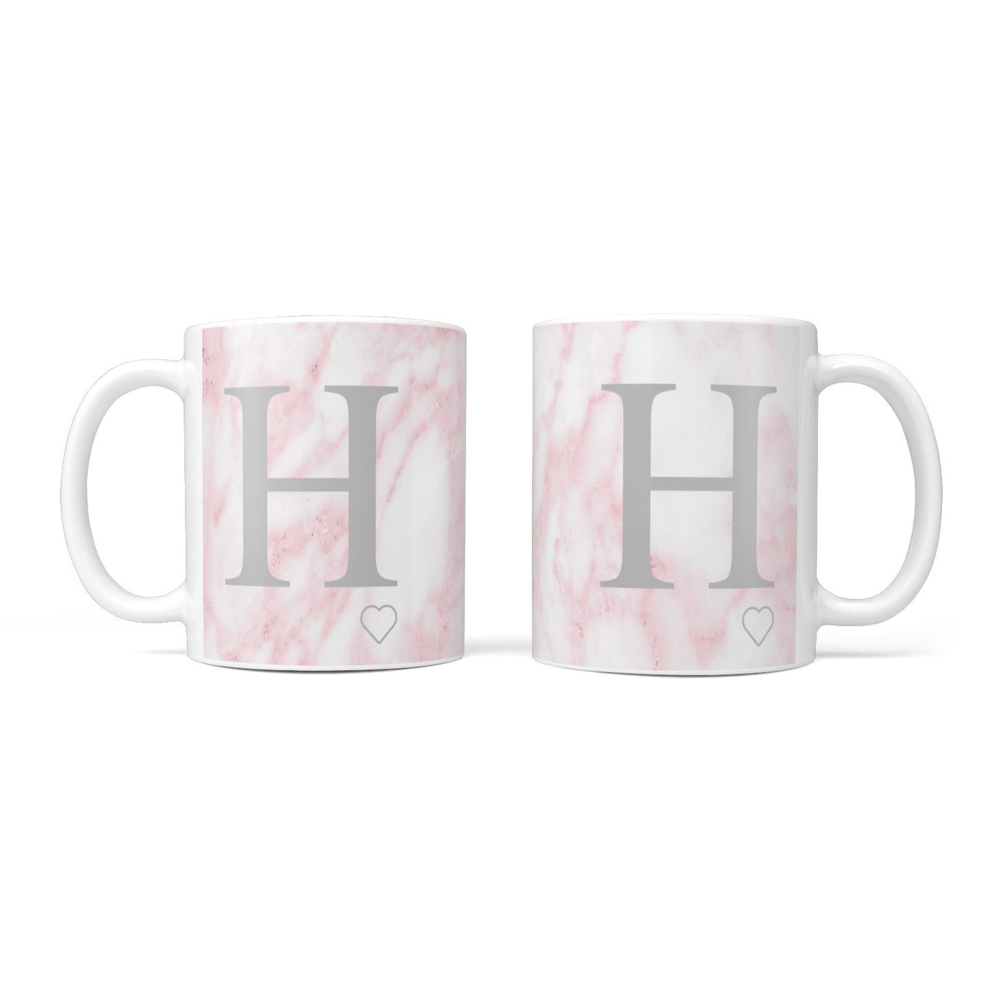 Personalised Pink Marble Initial 1 Custom 10oz Mug Alternative Image 3