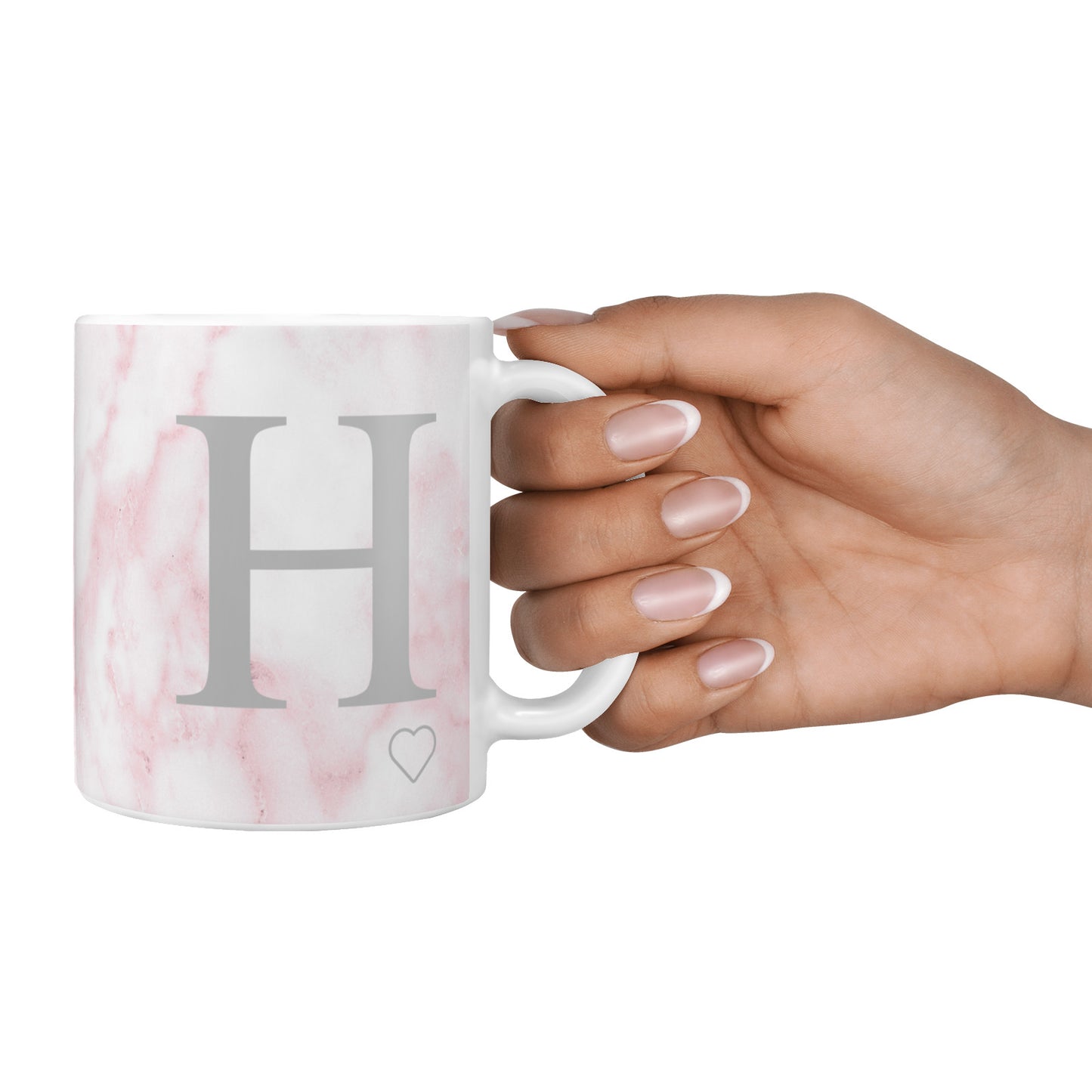 Personalised Pink Marble Initial 1 Custom 10oz Mug Alternative Image 4