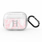 Personalised Pink Marble Initial 1 Custom AirPods Pro Glitter Case
