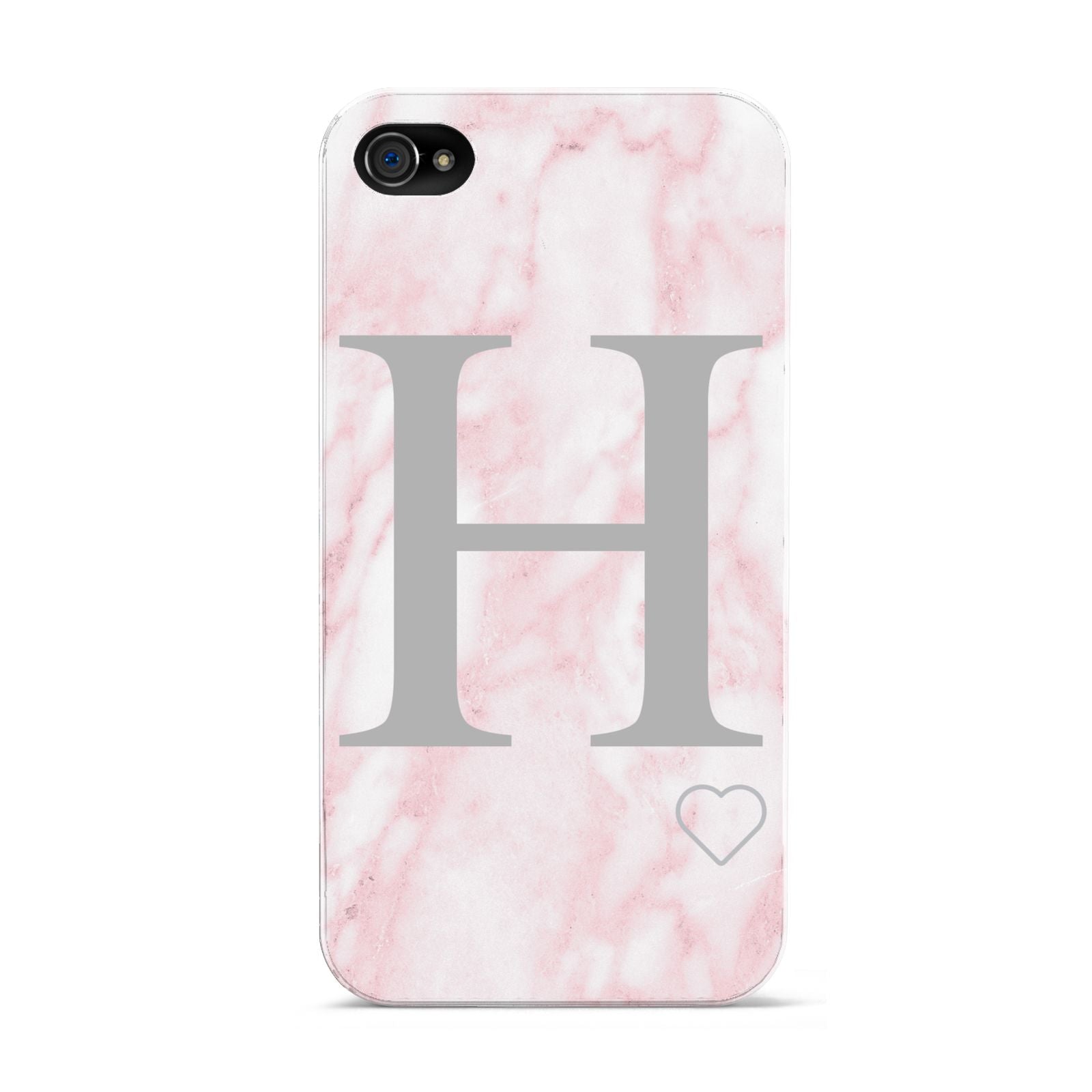Personalised Pink Marble Initial 1 Custom Apple iPhone 4s Case