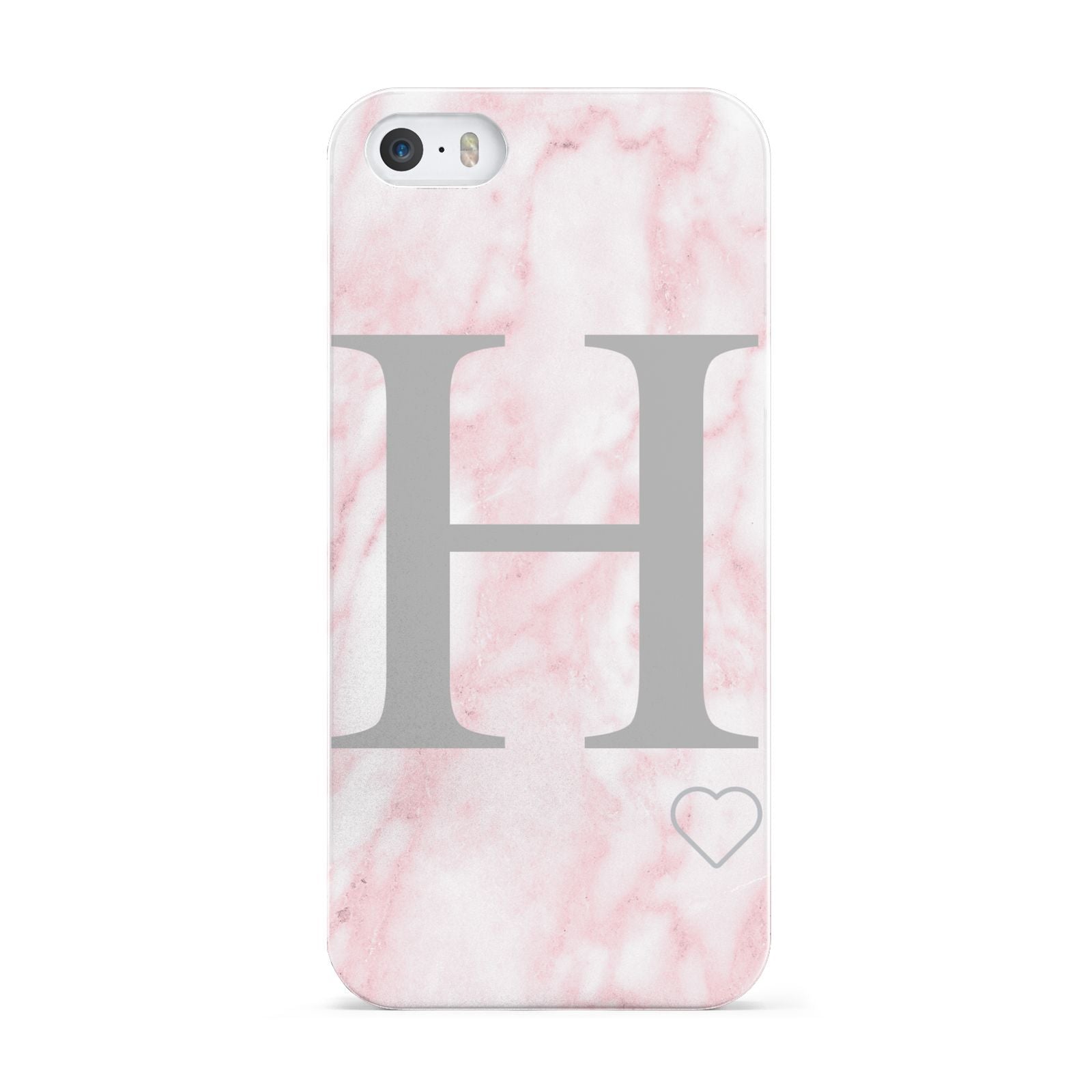 Personalised Pink Marble Initial 1 Custom Apple iPhone 5 Case