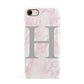 Personalised Pink Marble Initial 1 Custom Apple iPhone 7 8 3D Snap Case