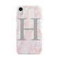 Personalised Pink Marble Initial 1 Custom Apple iPhone XR White 3D Tough Case