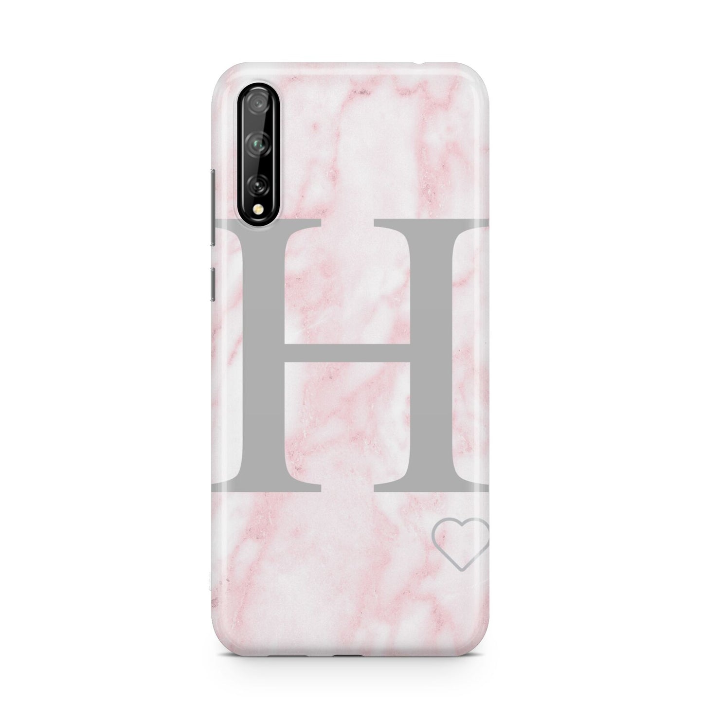 Personalised Pink Marble Initial 1 Custom Huawei Enjoy 10s Phone Case