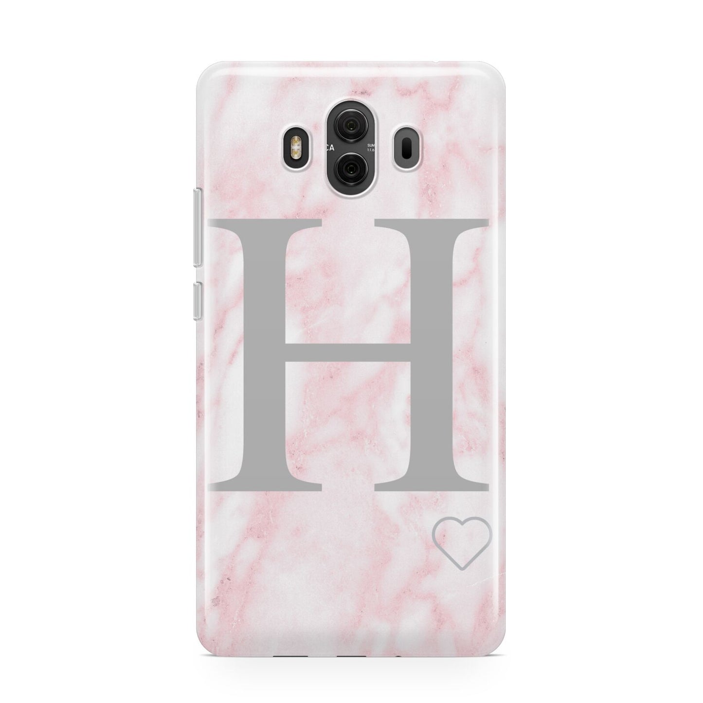 Personalised Pink Marble Initial 1 Custom Huawei Mate 10 Protective Phone Case