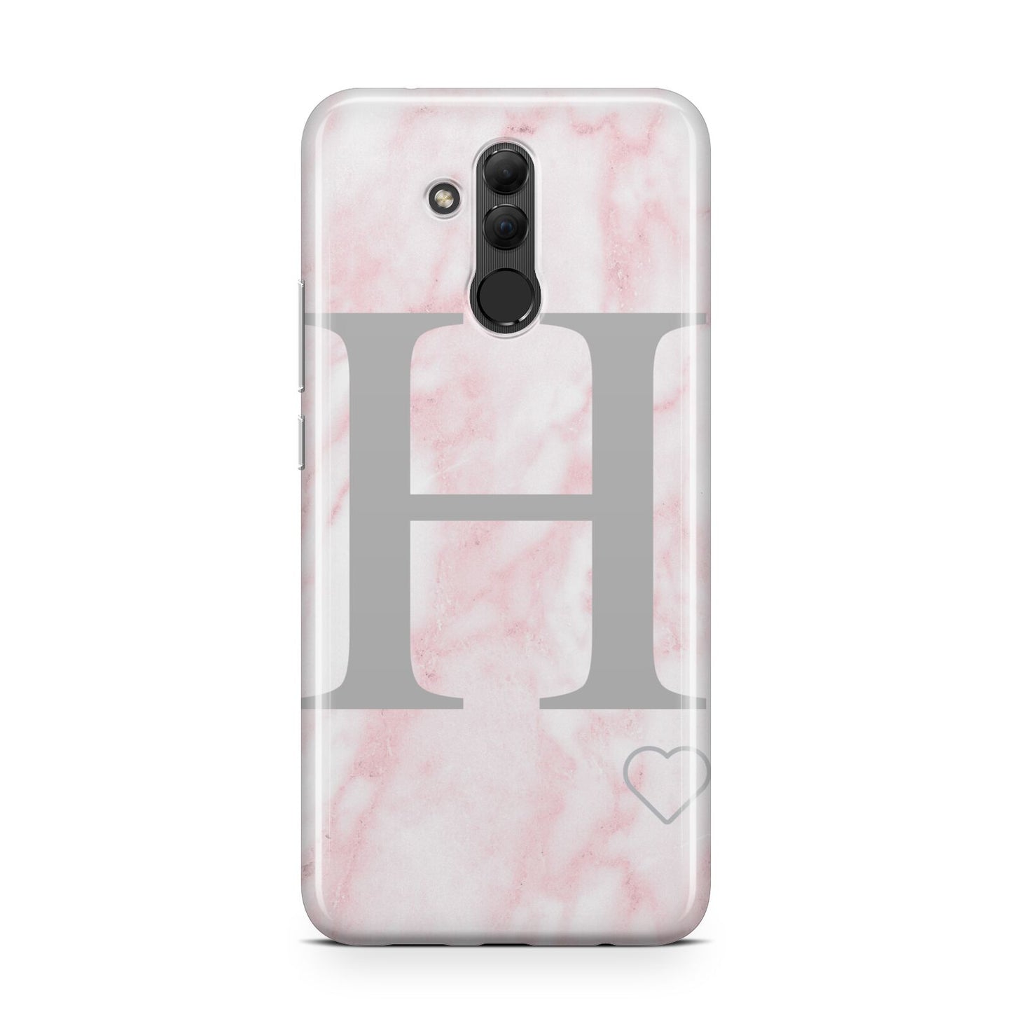 Personalised Pink Marble Initial 1 Custom Huawei Mate 20 Lite