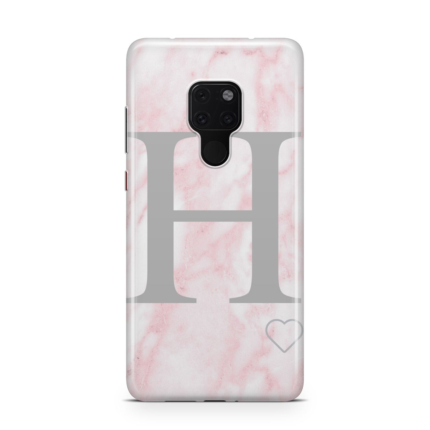 Personalised Pink Marble Initial 1 Custom Huawei Mate 20 Phone Case