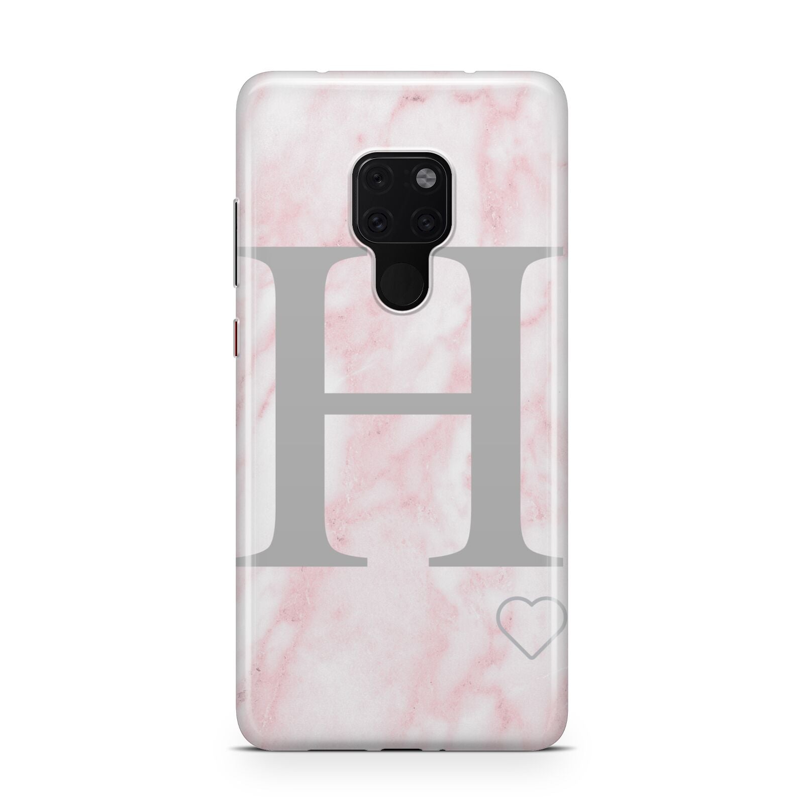 Personalised Pink Marble Initial 1 Custom Huawei Mate 20 Phone Case