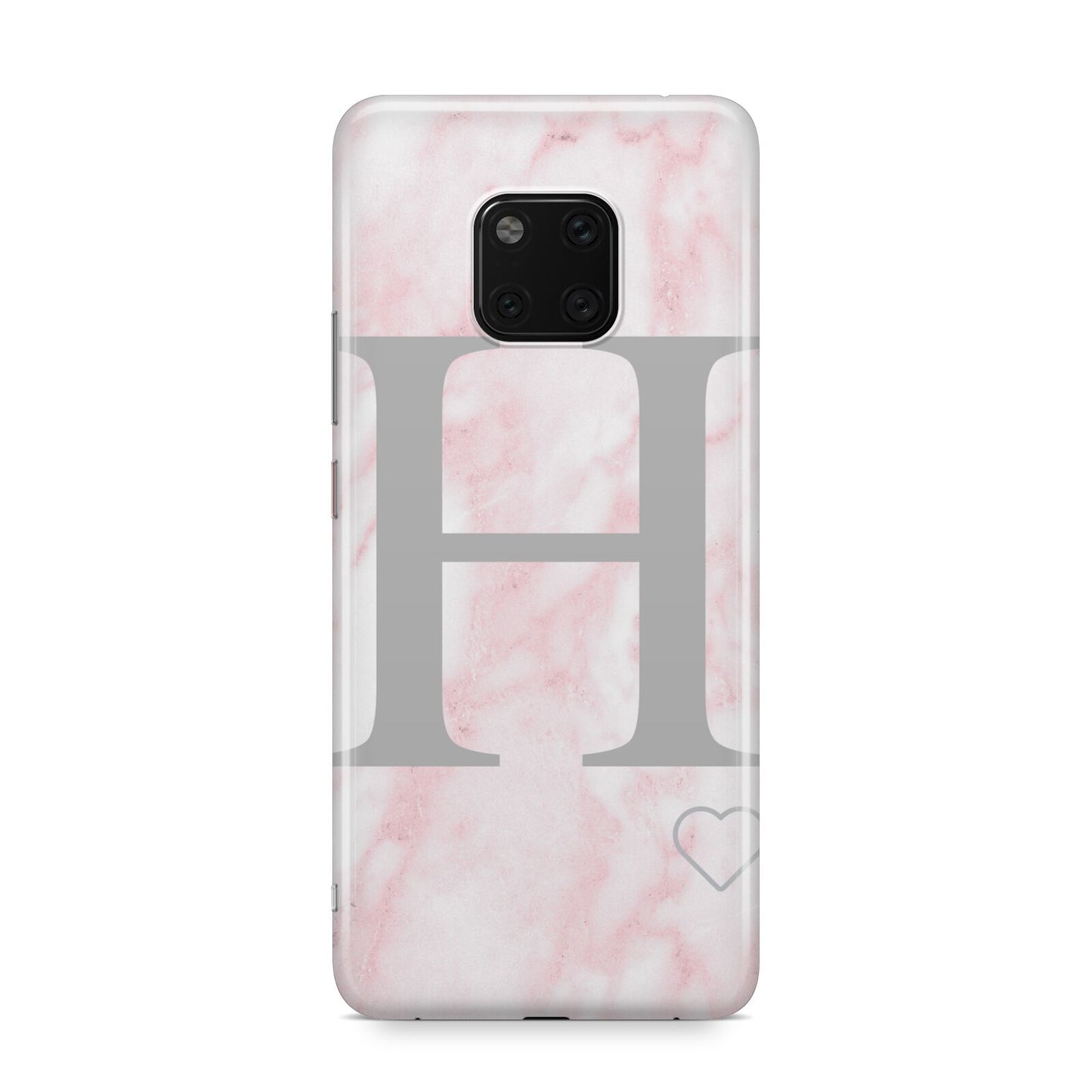 Personalised Pink Marble Initial 1 Custom Huawei Mate 20 Pro Phone Case
