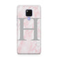 Personalised Pink Marble Initial 1 Custom Huawei Mate 20X Phone Case