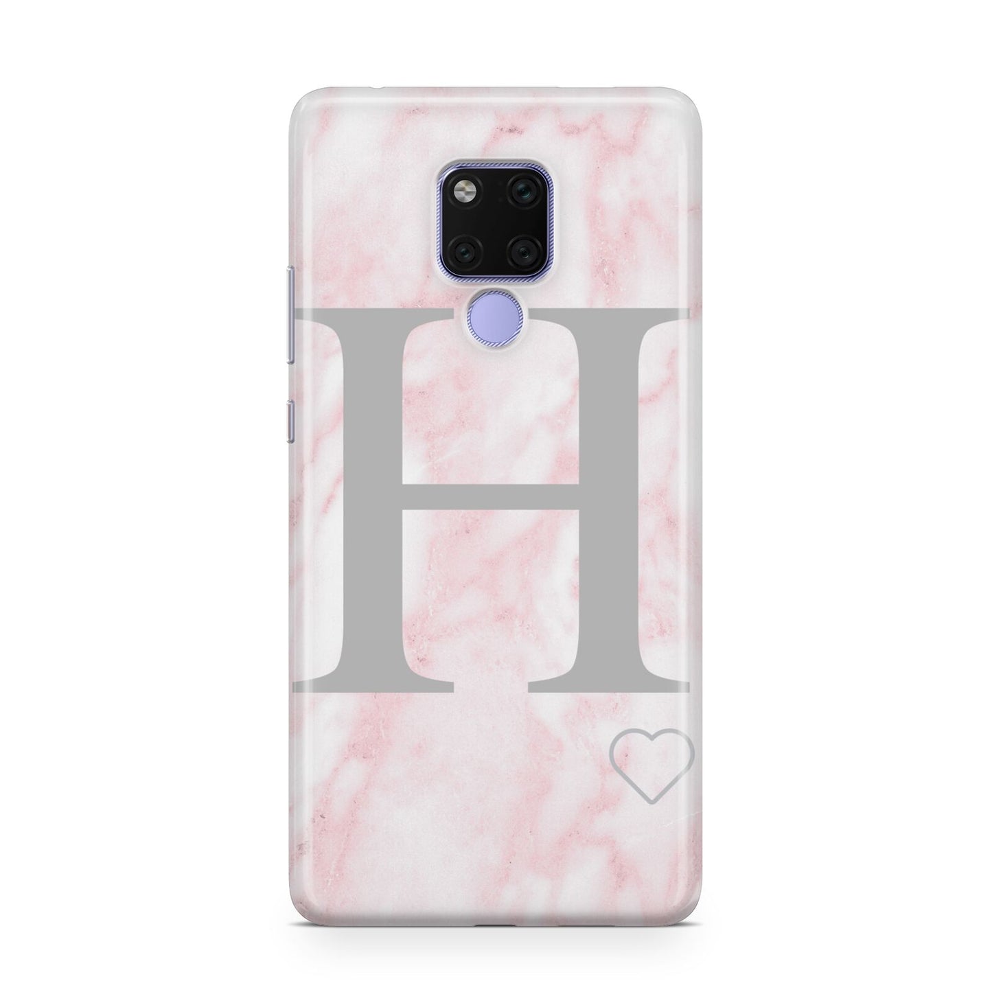 Personalised Pink Marble Initial 1 Custom Huawei Mate 20X Phone Case