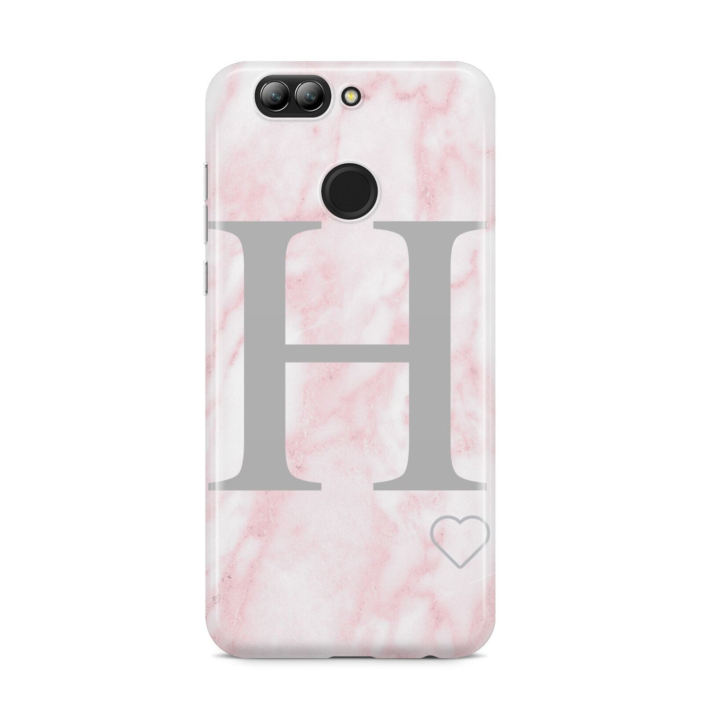 Personalised Pink Marble Initial 1 Custom Huawei Nova 2s Phone Case