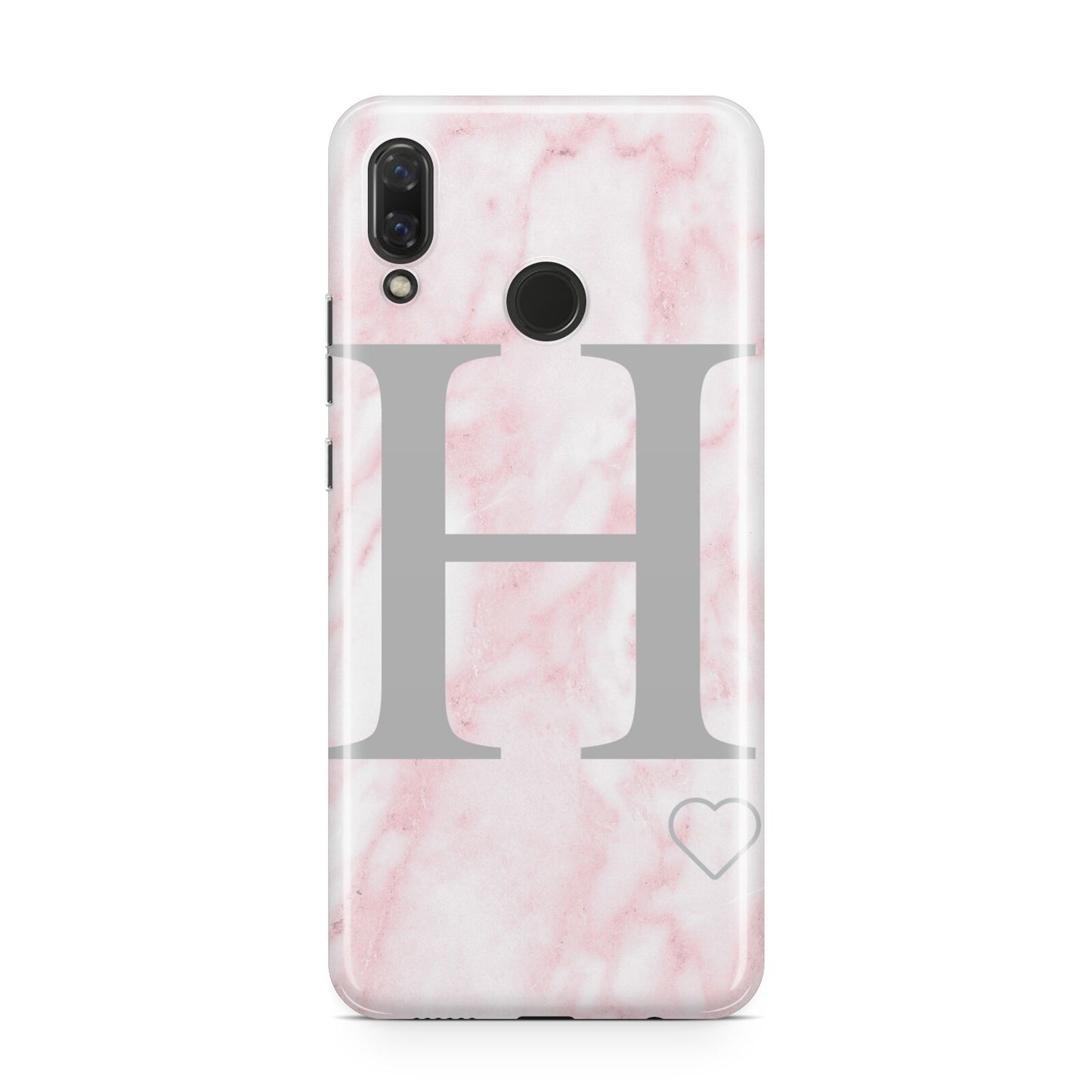 Personalised Pink Marble Initial 1 Custom Huawei Nova 3 Phone Case