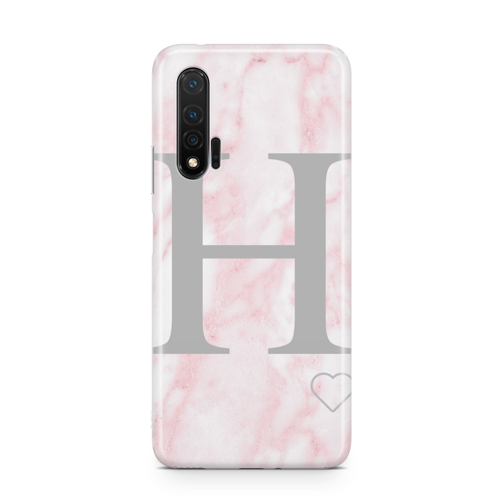 Personalised Pink Marble Initial 1 Custom Huawei Nova 6 Phone Case