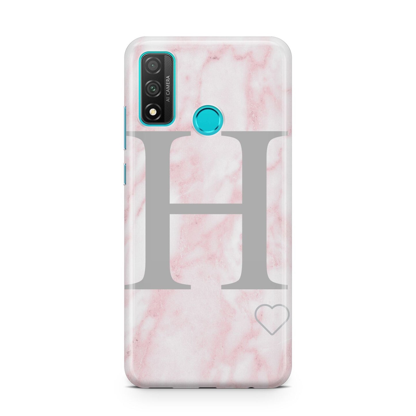 Personalised Pink Marble Initial 1 Custom Huawei P Smart 2020