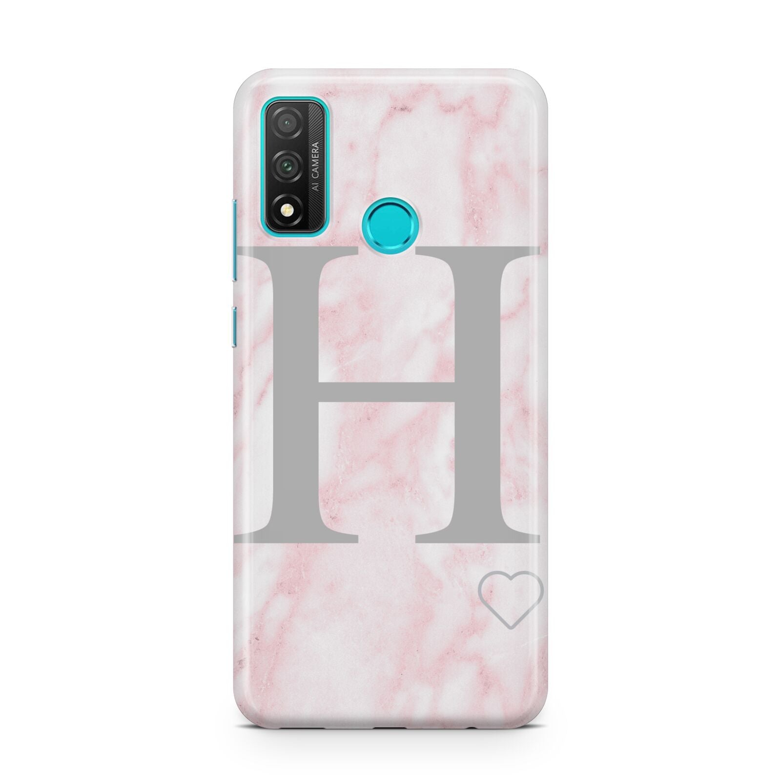 Personalised Pink Marble Initial 1 Custom Huawei P Smart 2020